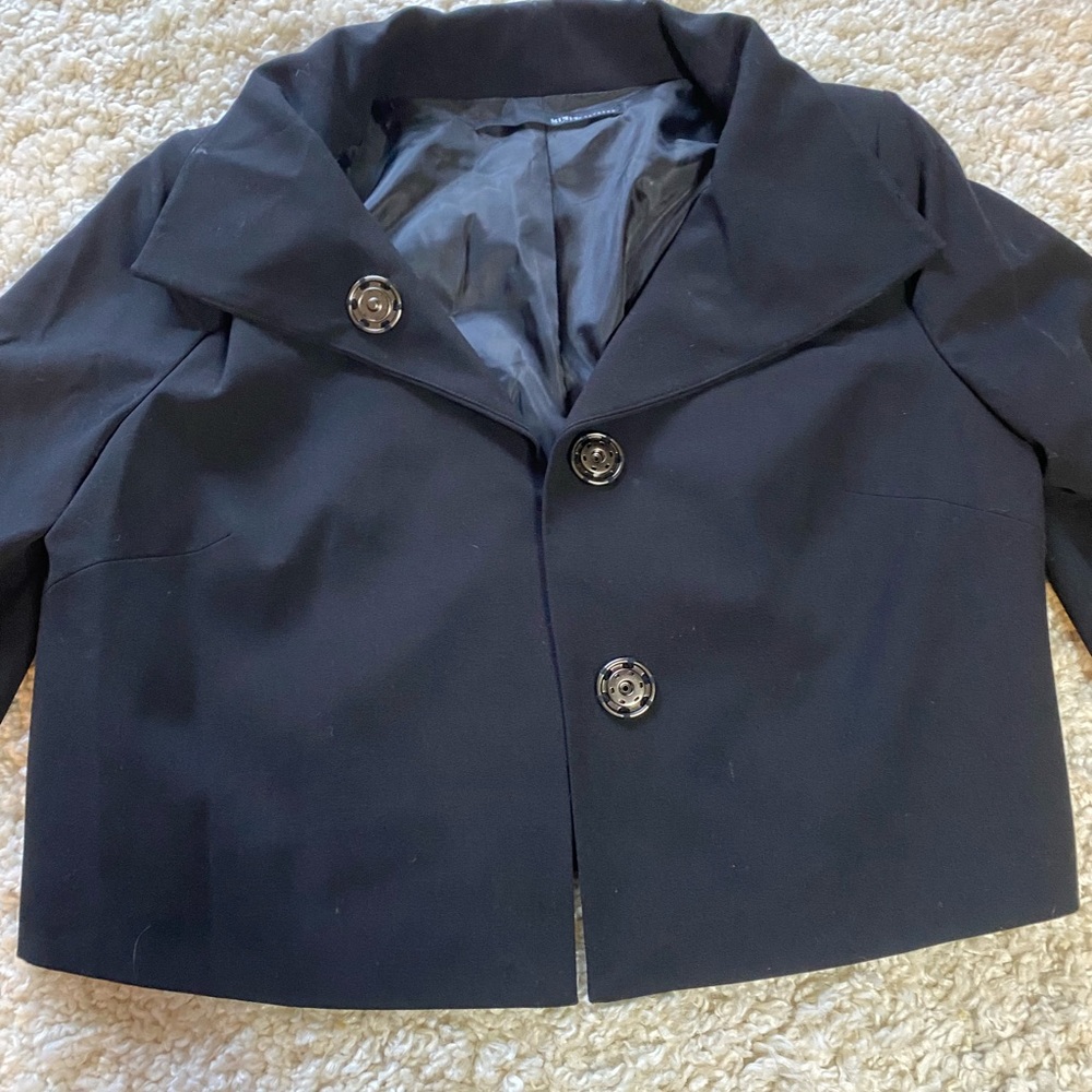 Vintage Black Cropped Jacket - image 2